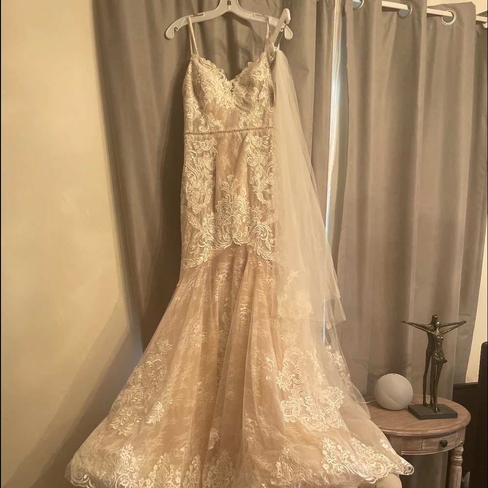 Wedding Dress Galina signature Lace Mermaid Wedding Dress with Moonstone Detail